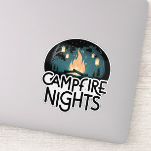 Cozy Campfire Nights Rustic Outdoor Adventure Sticker