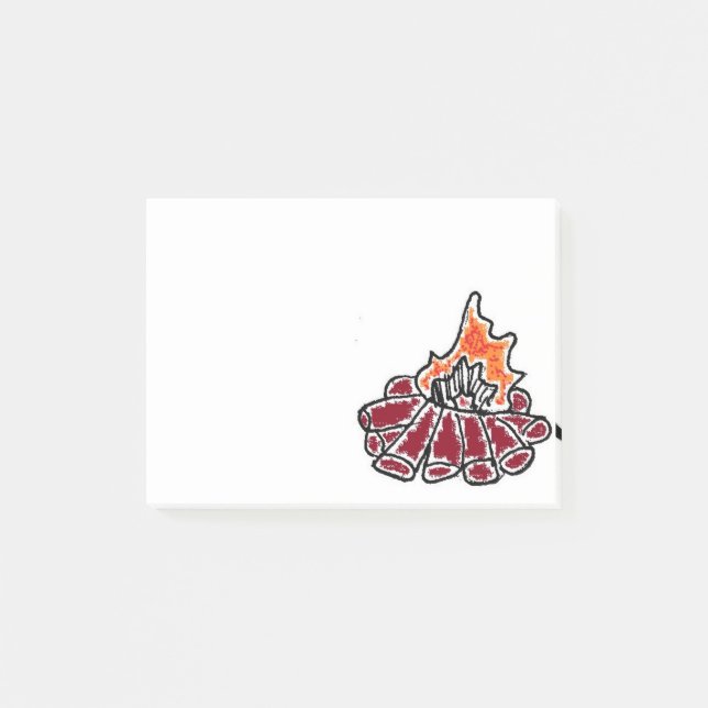 Cozy Campfire Outdoor Camping Cartoon Post-it Notes (Front)