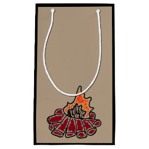 Cozy Campfire Outdoor Camping Cartoon Small Gift Bag