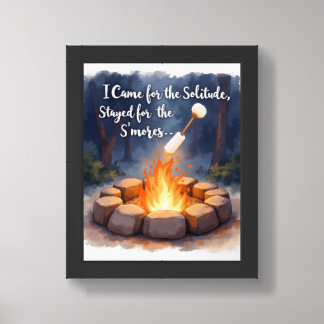 Cozy Campfire S’mores – Watercolor Humor Framed Art