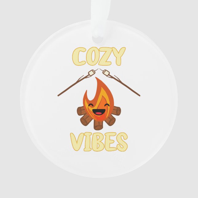Cozy Campfire Vibes Roasting Marshmallows for Smor Ornament (Front)