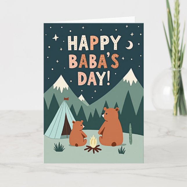 Cozy Camping Fathers Day Scene Card (Front)