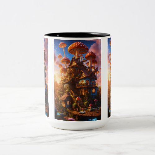  Cozy Canopy Delight Sipping Serenity in the Mus Two_Tone Coffee Mug