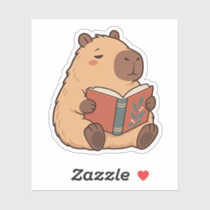 Cozy Capybara Book Break Sticker