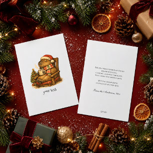 Cozy Capybara Christmas Hot Cocoa Retro Gift Holiday Card