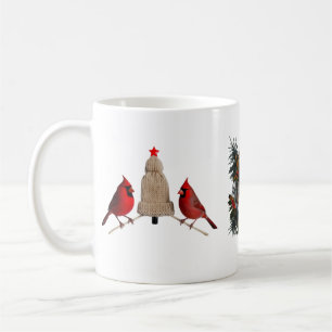 Cozy Cardinal Birds Knit Hat Christmas Tree Coffee Mug