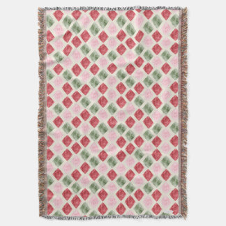 Cozy Cardinal Christmas Diamond Plaid Throw Blanke Blanket