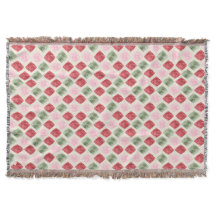 Cozy Cardinal Christmas Diamond Plaid Throw Blanke