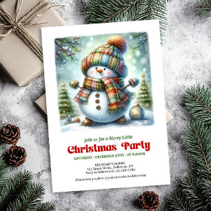 Cozy cartoon snowman invite joyful party printable
