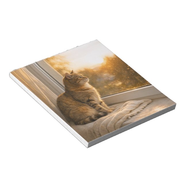 Cozy Cat at the Window – Veterinary Clinic Notepad (Angled)