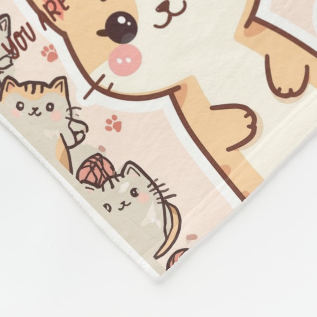 Cozy Cat Blanket – Cute Gift for Cat Lover (Corner)