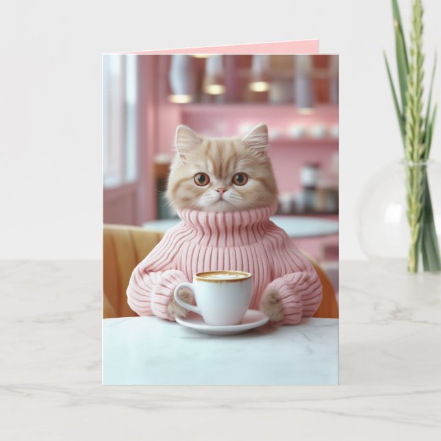 Cozy Cat Café Moment Invitation (Front)