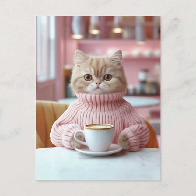Cozy Cat Café Moment Postcard (Front)