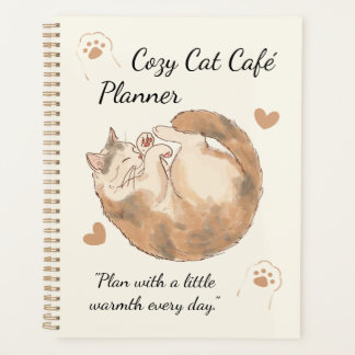 Cozy Cat Café Planner | Cute Kawaii Journal