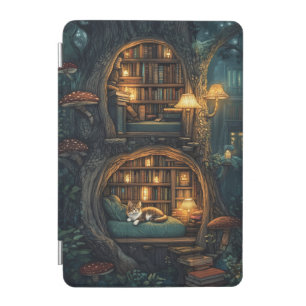 Cozy Cat in a Magical Treehouse Library iPad Mini Cover