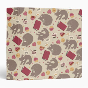 Cozy Cat Lovers Collage 3 Ring Binder