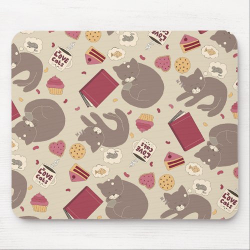 Cozy Cat Lovers Collage Mouse Pad