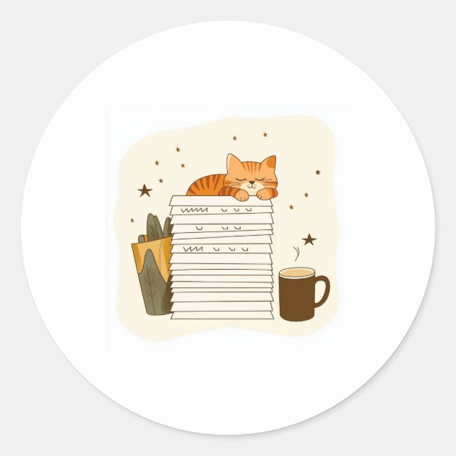 Cozy Cat Reading Sticker (Front)