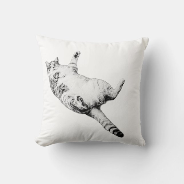 Cozy Cat with Attitude Throw Pillow (Front)