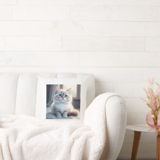 “Cozy Catnap – Cute Kitty Throw Pillow” Pillow