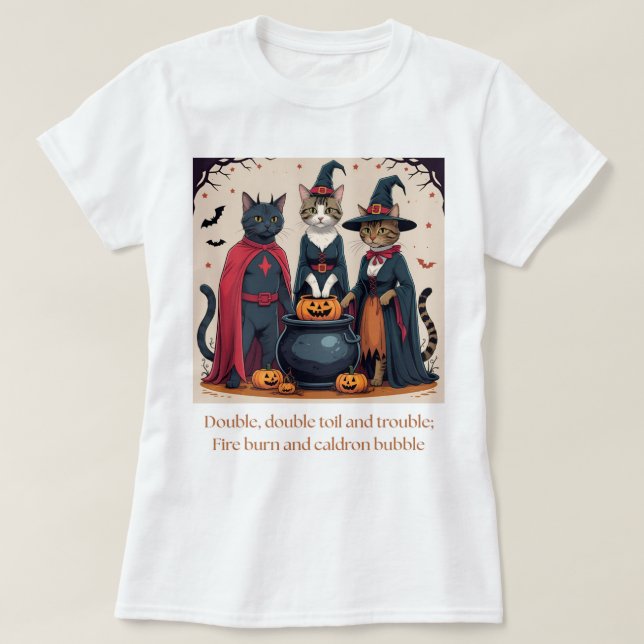Cozy cats - Halloween Cauldron T-Shirt (Design Front)