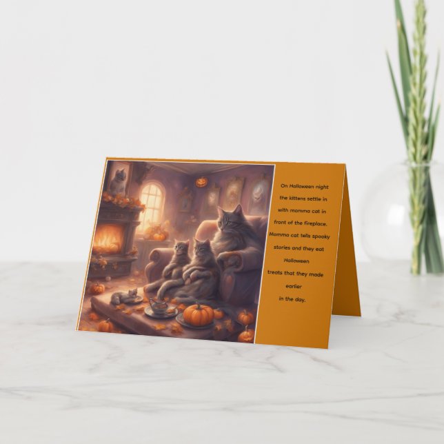 Cozy cats Halloween story card (Front)