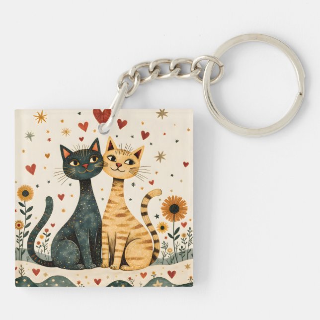Cozy Cats Keychain (Back)