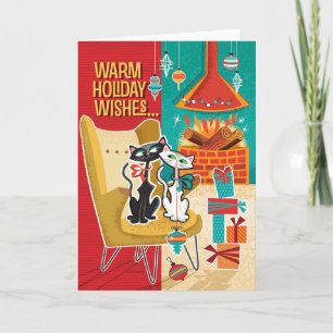 Cozy Cats Retro Christmas Cards