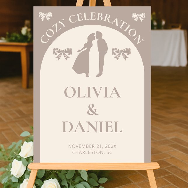 Cozy Celebration | Minimalist Fall Wedding Acrylic Sign (Creator Uploaded)