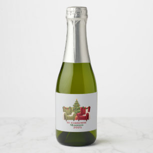 Cozy Chairs   1st Christmas Married 2025 Newlywed  Sparkling Wine Label