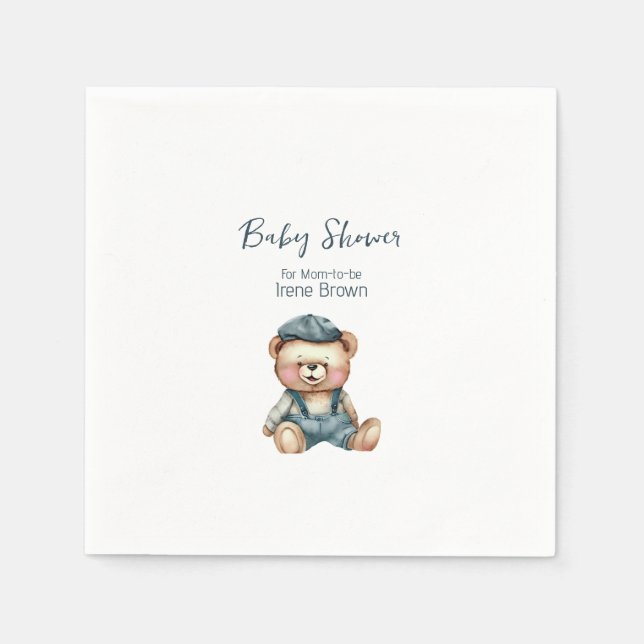 Cozy Charming Baby Shower Napkins (Front)