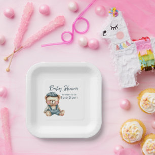 Cozy Charming Baby Shower Paper Plates