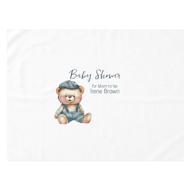 Cozy Charming Baby Shower Tablecloth (Front (Horizontal))