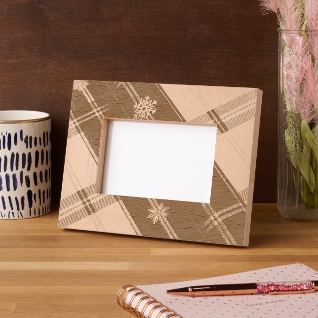 Cozy Checked Picture Frame Engraved Frames (Left)