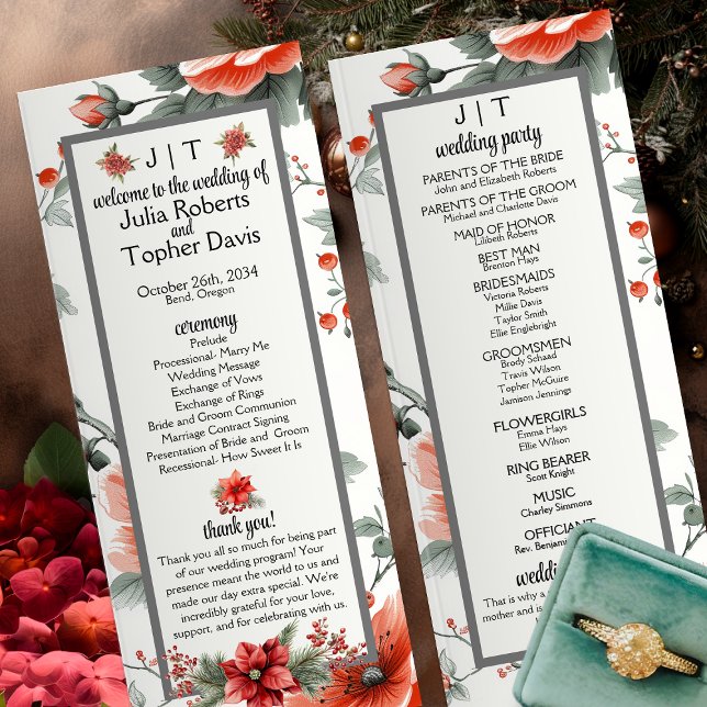Cozy & Chic Christmas Themed Wedding Program  (Creator Uploaded)