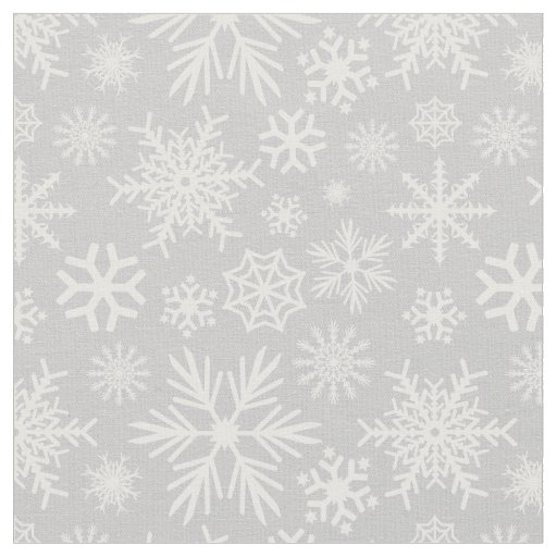 Cozy Chic Gray Winter Snowflakes Pattern Fabric