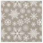 Cozy Chic Mocha Winter Snowflakes Pattern Fabric