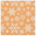 Cozy Chic Orange Winter Snowflakes Pattern Fabric