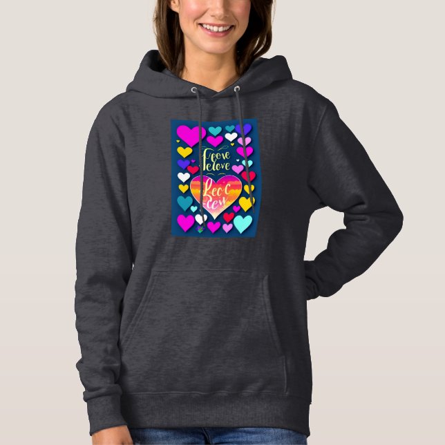 Cozy Chic: Women's Basic Hooded Sweatshirt. Hoodie (Front)