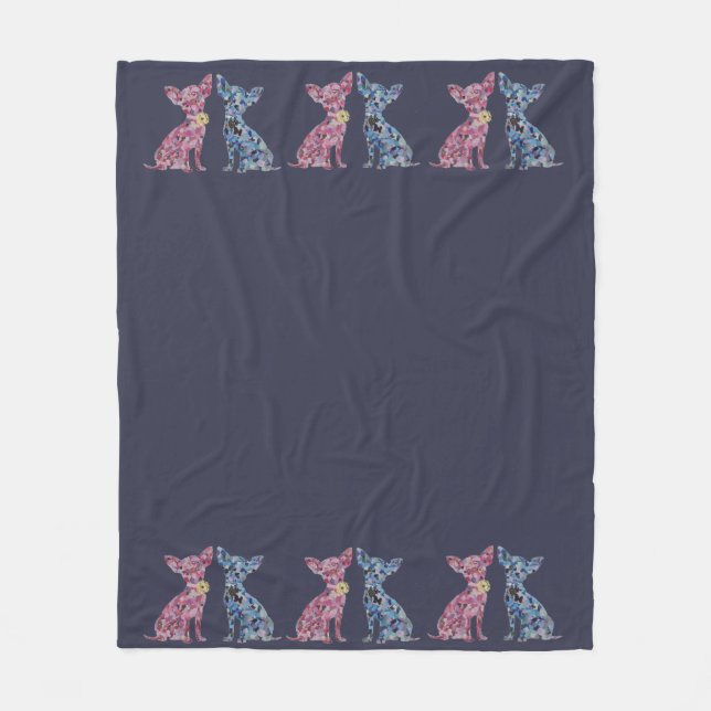 Cozy Chihuahua Blanket featuring original Art (Front)