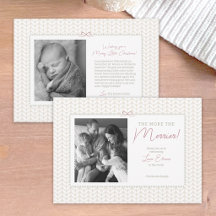 Cozy Christmas 5x7" Photo Birth Announcement Card