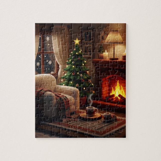 Cozy Christmas atmosphere, in a knitted style Jigsaw Puzzle (Vertical)
