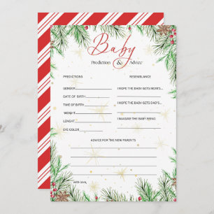 Cozy Christmas Baby Prediction & Advice Cards