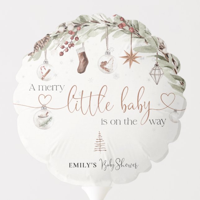 Cozy Christmas Baby Shower Balloon (Back)