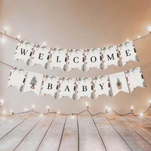 Cozy Christmas Baby Shower Bunting Banner