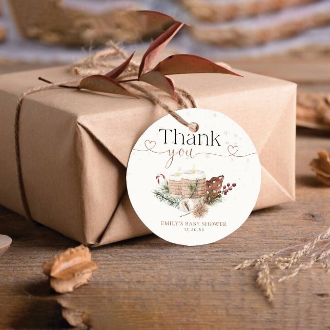Cozy Christmas Baby Shower Favor Tag (Creator Uploaded)