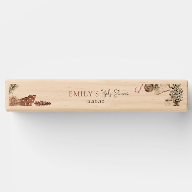 Cozy Christmas Baby Shower Topple Tower (Front)