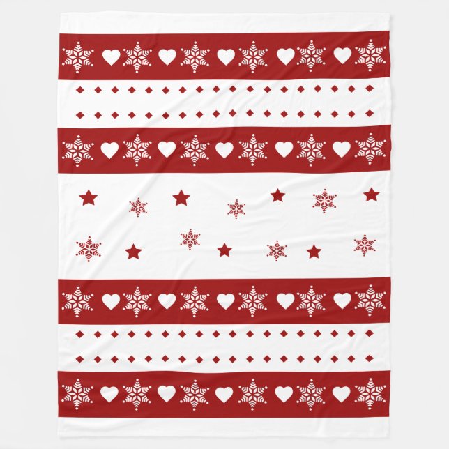 Cozy Christmas Blanket – star and snow Design (Front)