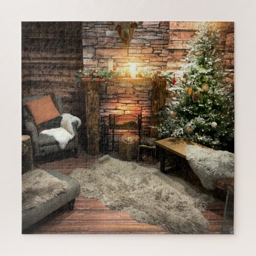 Cozy Christmas By The Fireplace  Jigsaw Puzzle