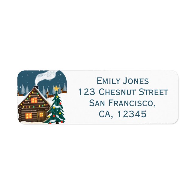 Cozy Christmas Cabin Label (Front)